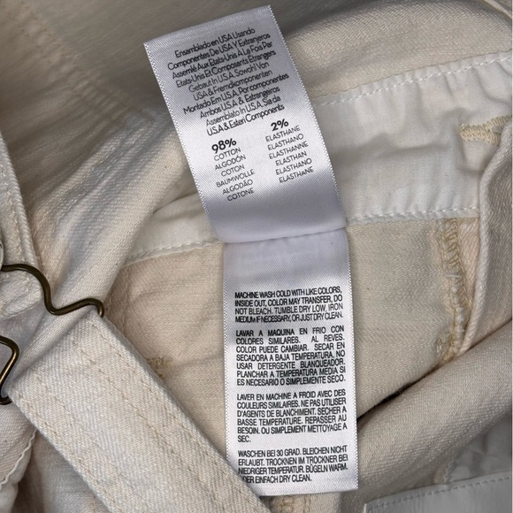 MOTHER Superior Overalls | Cream | Large | Wide Leg Denim - Picture 15 of 16